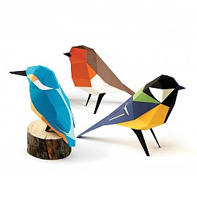 Figuras de papel 3D de pájaros de Plego