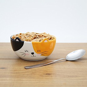 Tazón de desayuno en forma de gato